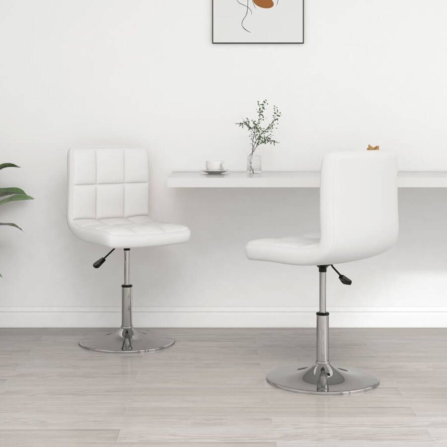 Prolenta Premium Eetkamerstoelen 2 st kunstleer wit