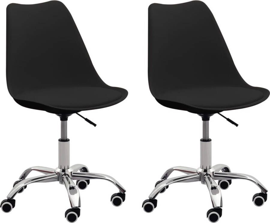 Prolenta Premium Eetkamerstoelen 2 st kunstleer zwart