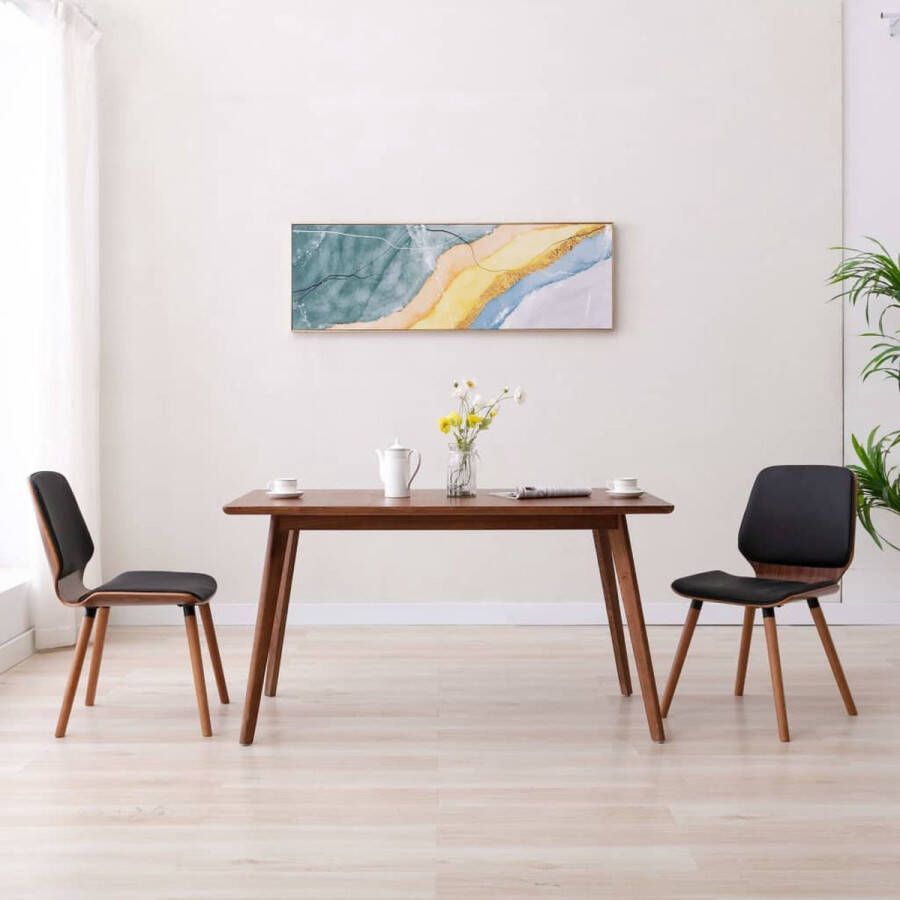 Prolenta Premium Eetkamerstoelen 2 st kunstleer zwart