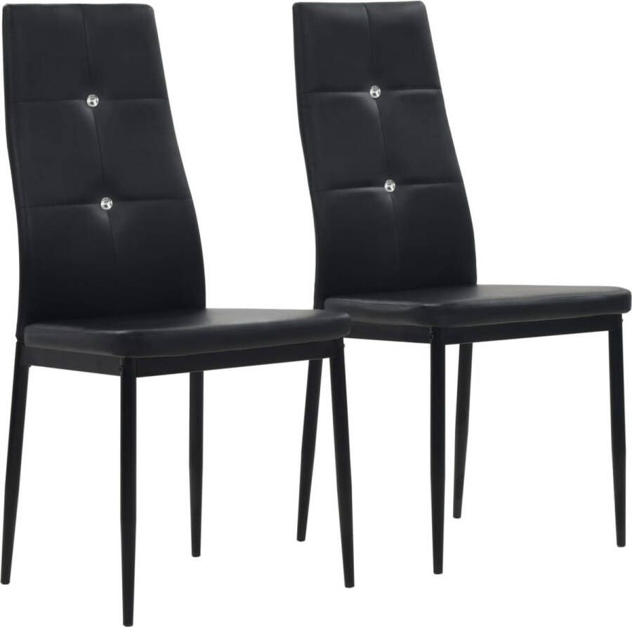 Prolenta Premium Eetkamerstoelen 2 st kunstleer zwart