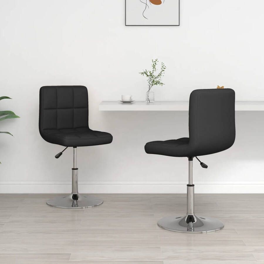 Prolenta Premium Eetkamerstoelen 2 st kunstleer zwart