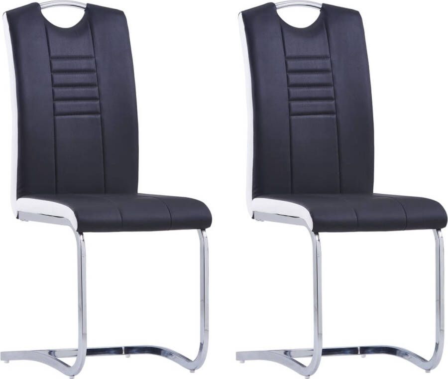 Prolenta Premium Eetkamerstoelen 2 st kunstleer zwart