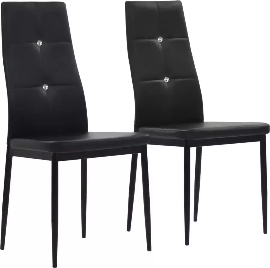 Prolenta Premium Eetkamerstoelen 2 st kunstleer zwart