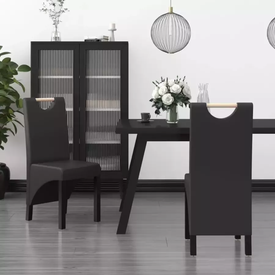 Prolenta Premium Eetkamerstoelen 2 st kunstleer zwart
