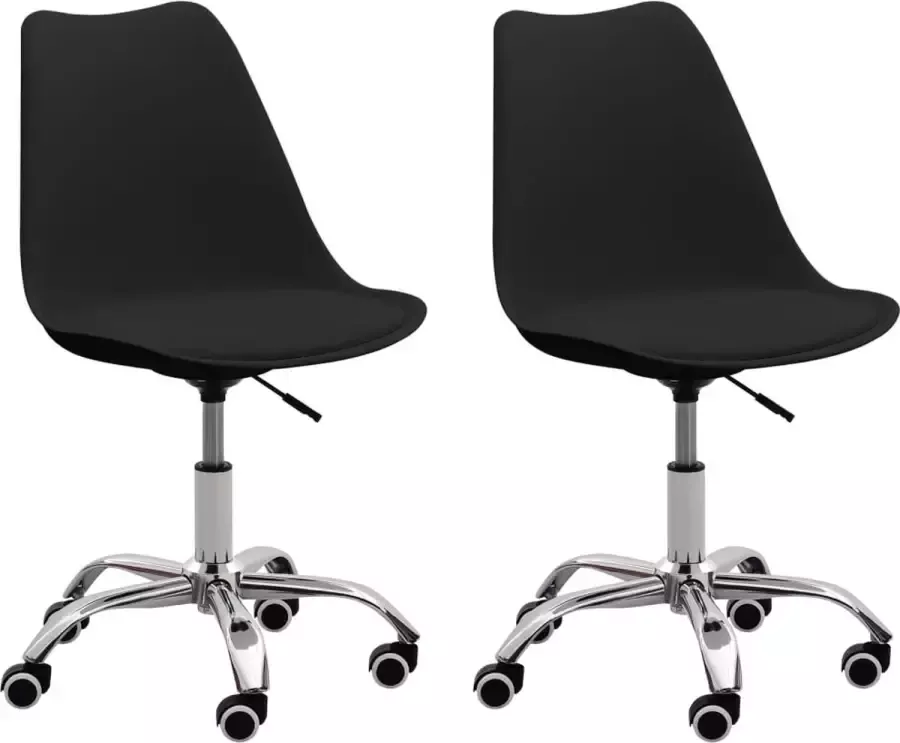 Prolenta Premium Eetkamerstoelen 2 st kunstleer zwart