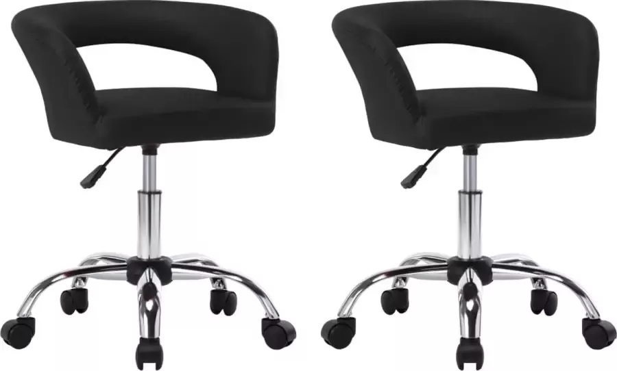 Prolenta Premium Eetkamerstoelen 2 st kunstleer zwart