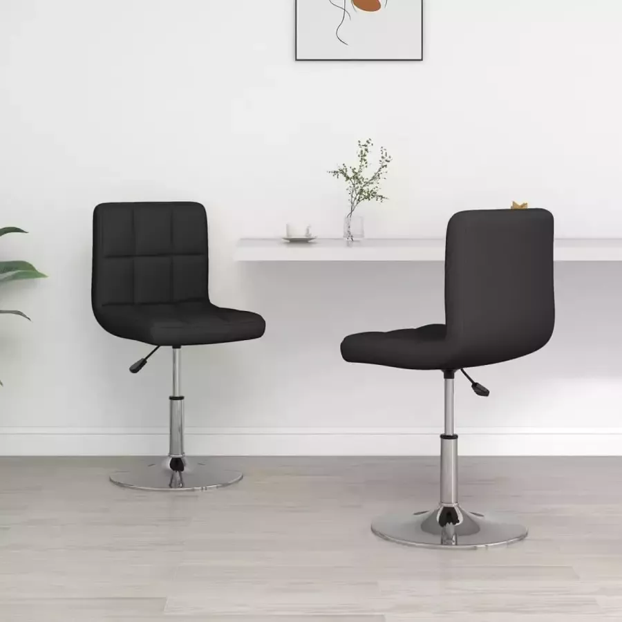 Prolenta Premium Eetkamerstoelen 2 st kunstleer zwart