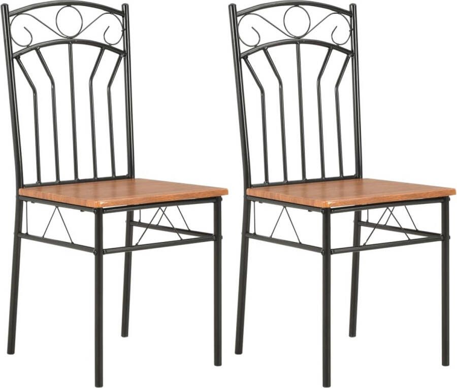 Prolenta Premium Eetkamerstoelen 2 st MDF bruin