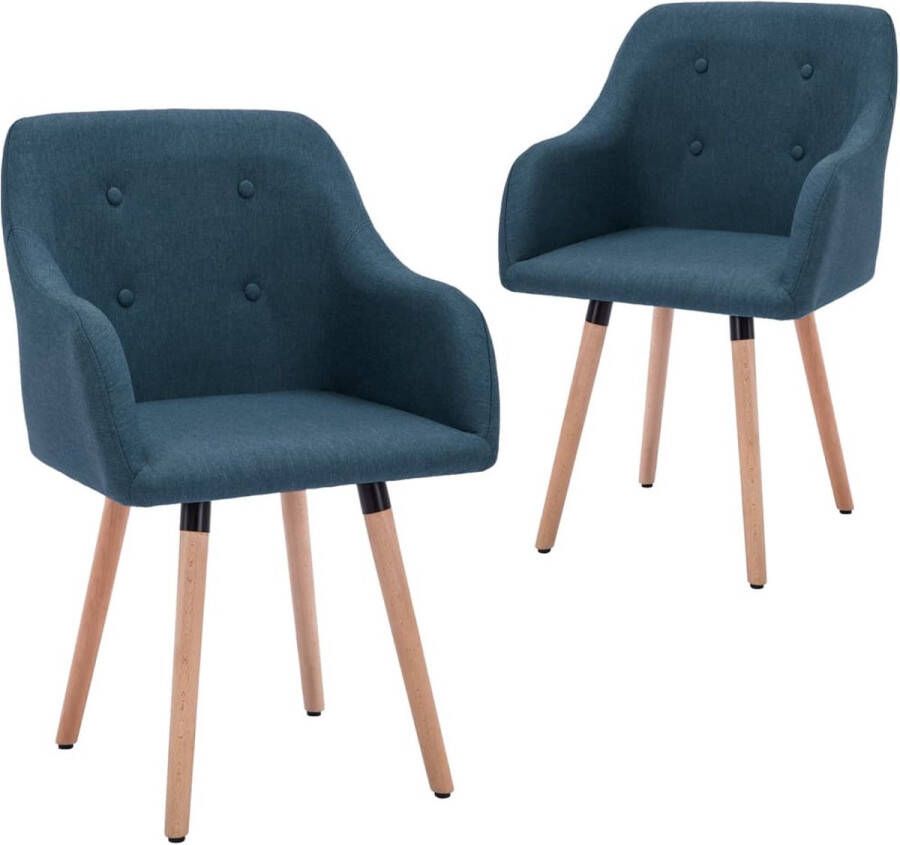 ForYou Prolenta Premium Eetkamerstoelen 2 st stof blauw - Foto 9