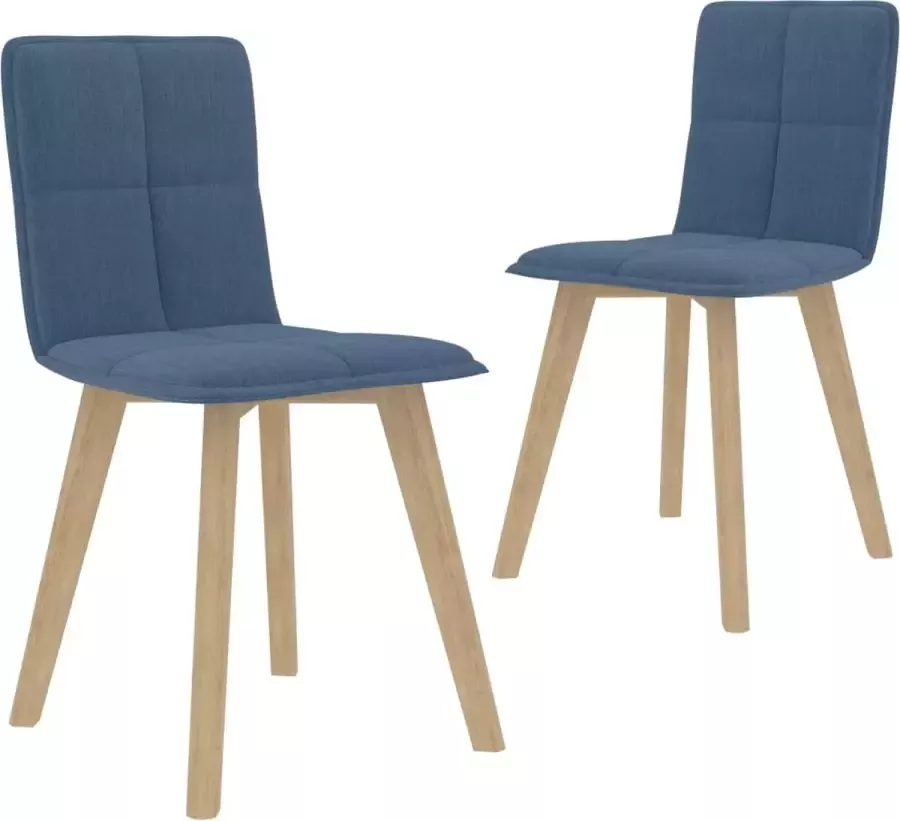 Prolenta Premium Eetkamerstoelen 2 st stof blauw