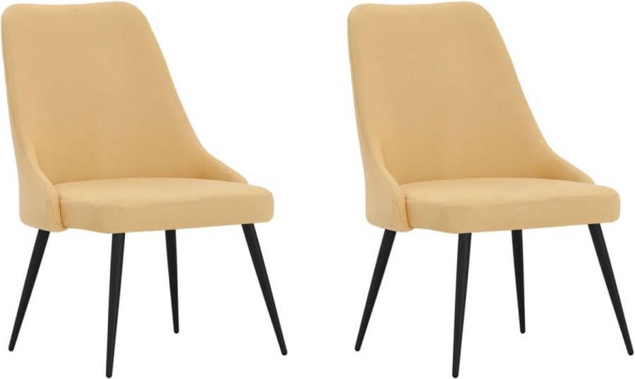 Prolenta Premium Eetkamerstoelen 2 st stof geel