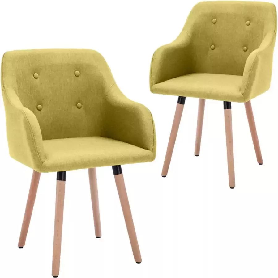 ForYou Prolenta Premium Eetkamerstoelen 2 st stof groen - Foto 5