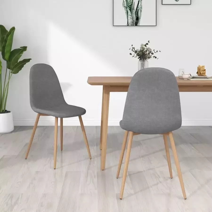 ForYou Prolenta Premium Eetkamerstoelen 2 st stof lichtgrijs - Foto 7