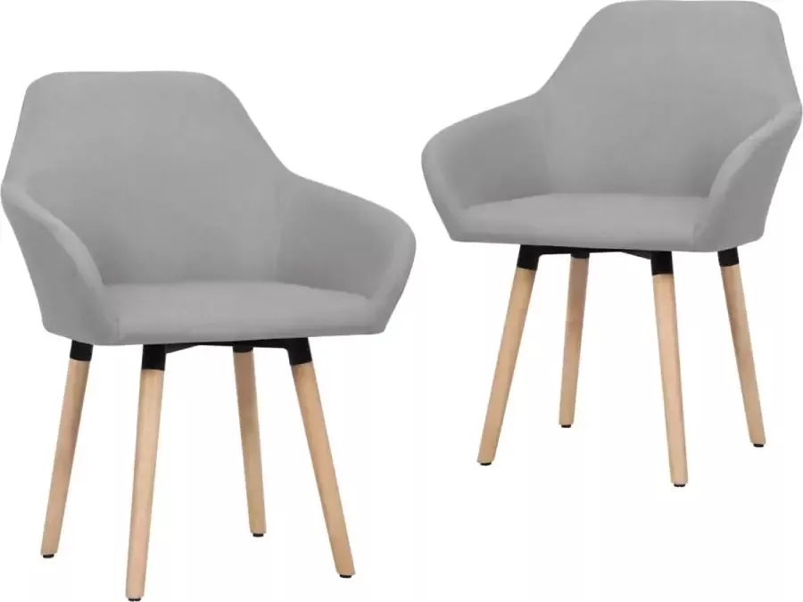 ForYou Prolenta Premium Eetkamerstoelen 2 st stof lichtgrijs - Foto 13