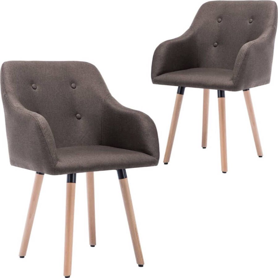Prolenta Premium Eetkamerstoelen 2 st stof taupe - Foto 1