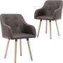 Prolenta Premium Eetkamerstoelen 2 st stof taupe - Thumbnail 1