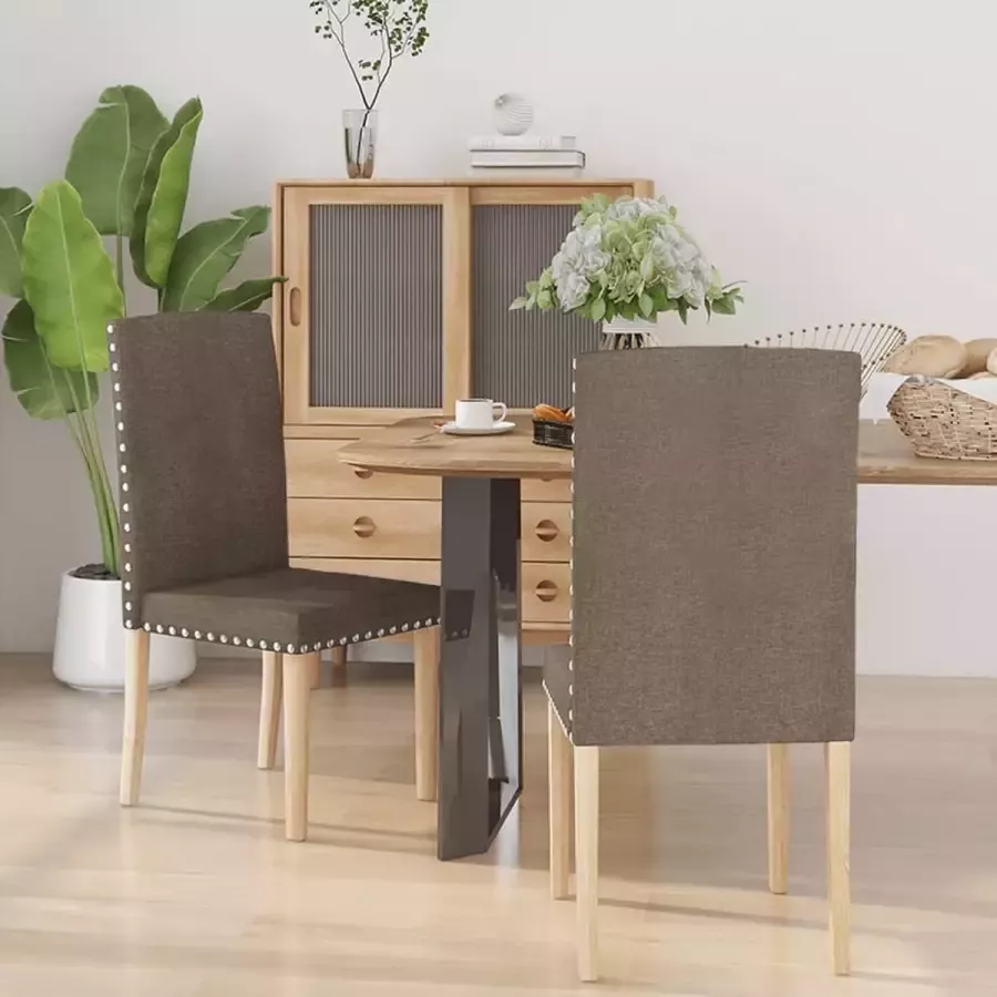 Prolenta Premium Eetkamerstoelen 2 st stof taupe