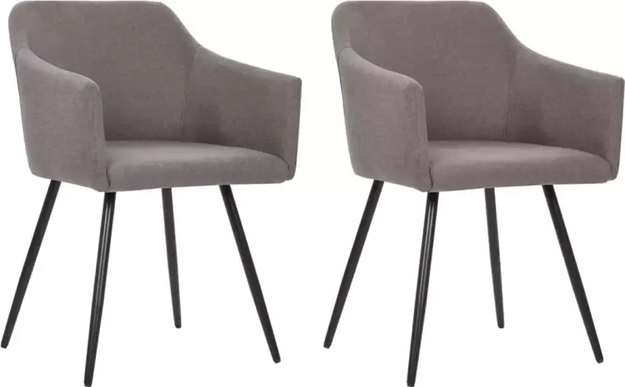 Prolenta Premium Eetkamerstoelen 2 st stof taupe - Foto 6
