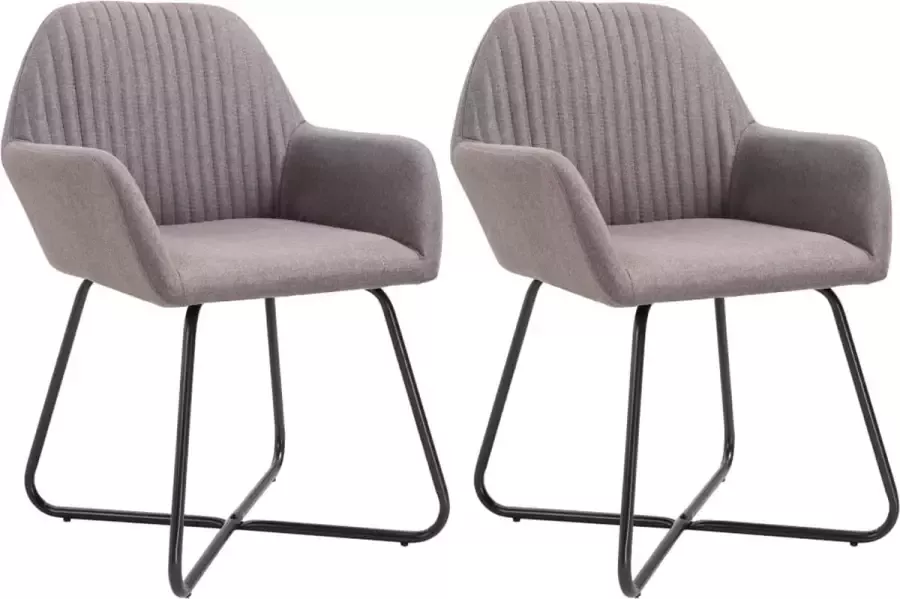 Prolenta Premium Eetkamerstoelen 2 st stof taupe - Foto 10