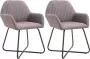 Prolenta Premium Eetkamerstoelen 2 st stof taupe - Thumbnail 10
