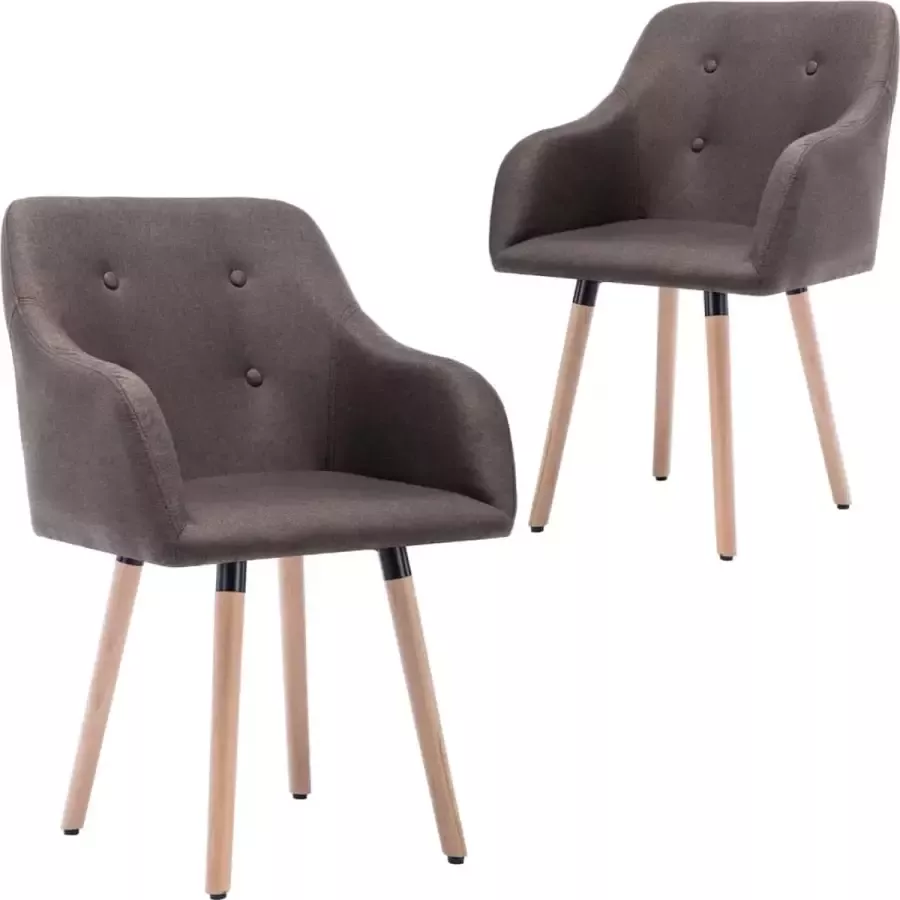 Prolenta Premium Eetkamerstoelen 2 st stof taupe