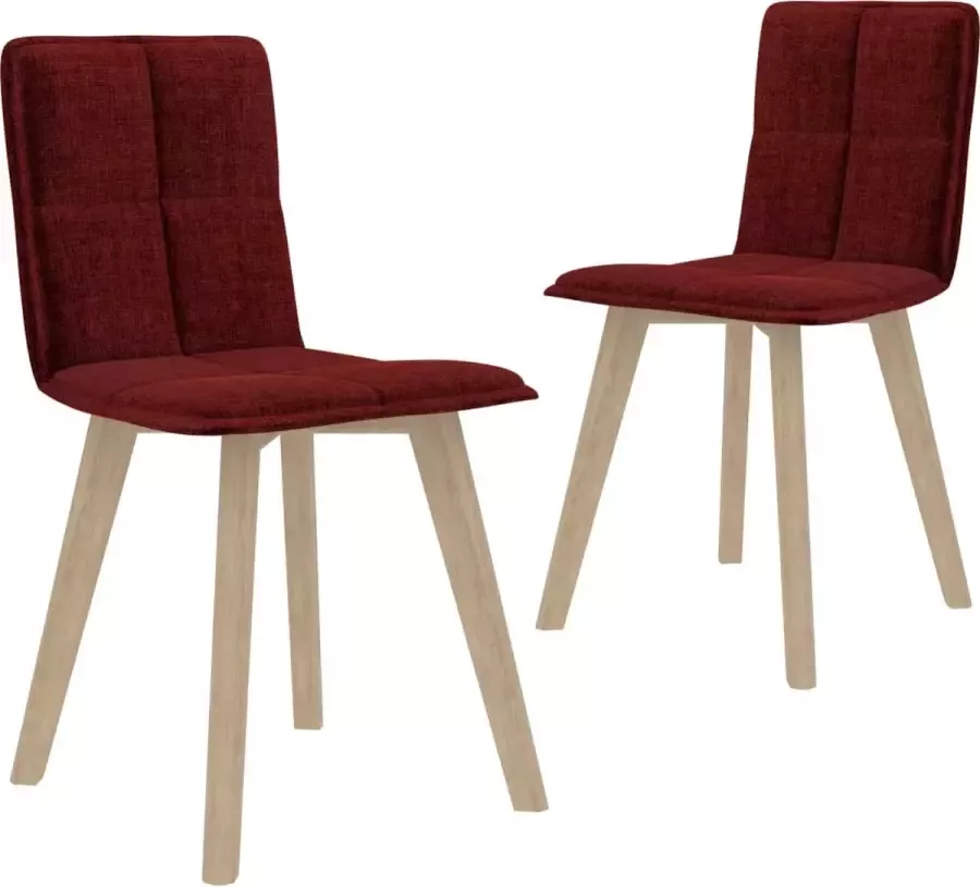 Prolenta Premium Eetkamerstoelen 2 st stof wijnrood