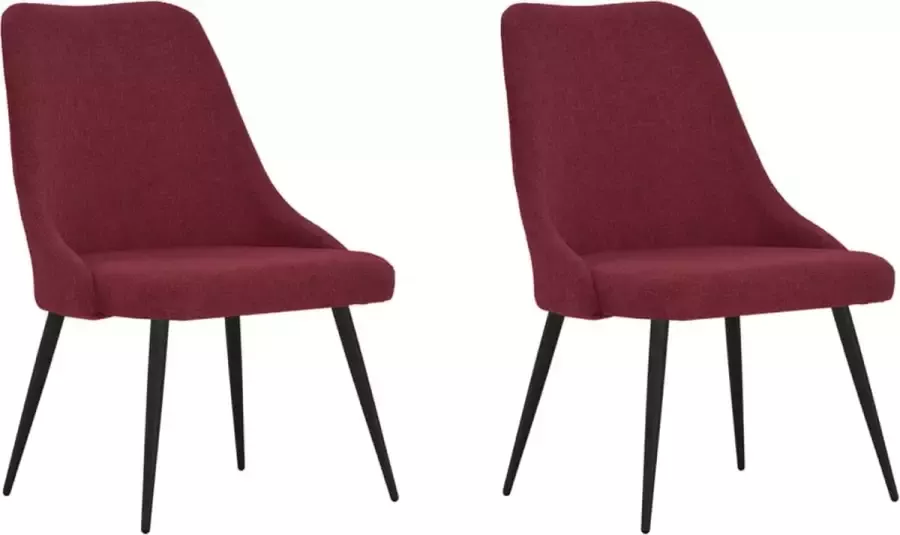 Prolenta Premium Eetkamerstoelen 2 st stof wijnrood