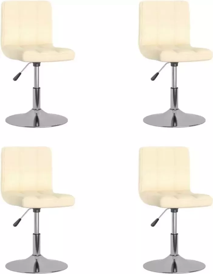 ForYou Prolenta Premium Eetkamerstoelen 4 st draaibaar stof crèmekleurig