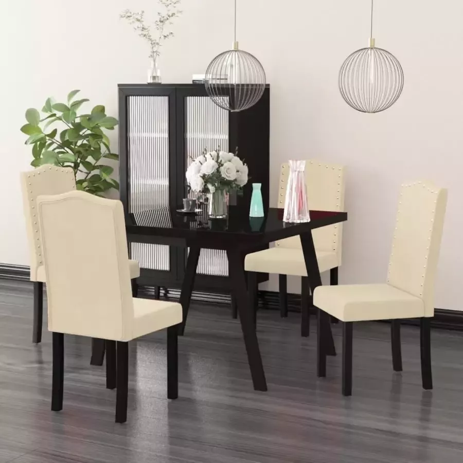 ForYou Prolenta Premium Eetkamerstoelen 4 st fluweel crèmekleurig