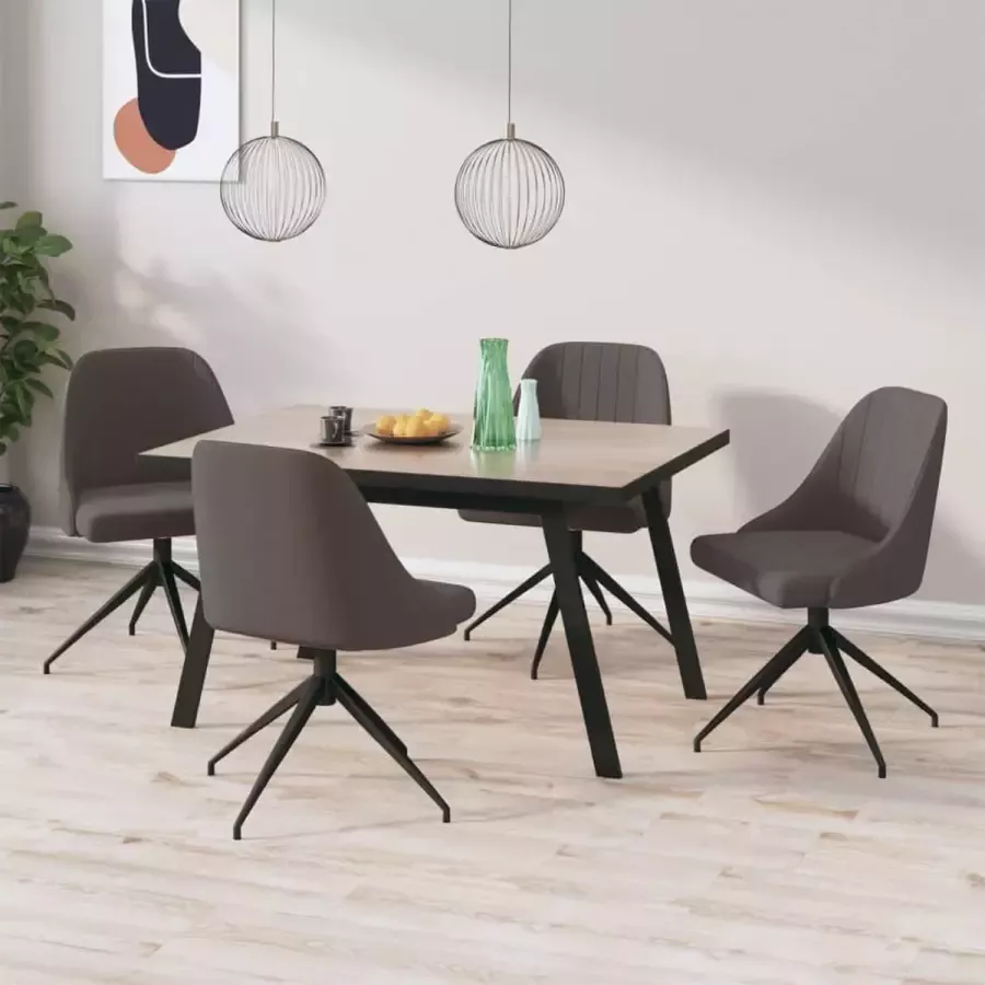 ForYou Prolenta Premium Eetkamerstoelen 4 st fluweel donkergrijs - Foto 3