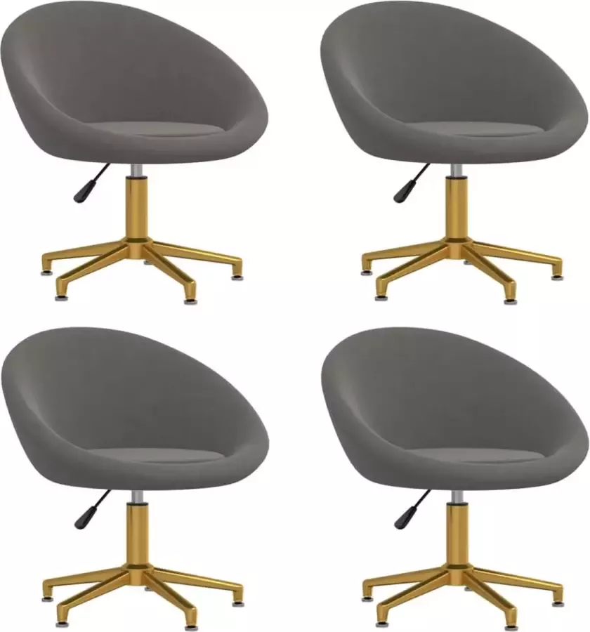 Prolenta Premium Eetkamerstoelen 4 st fluweel donkergrijs