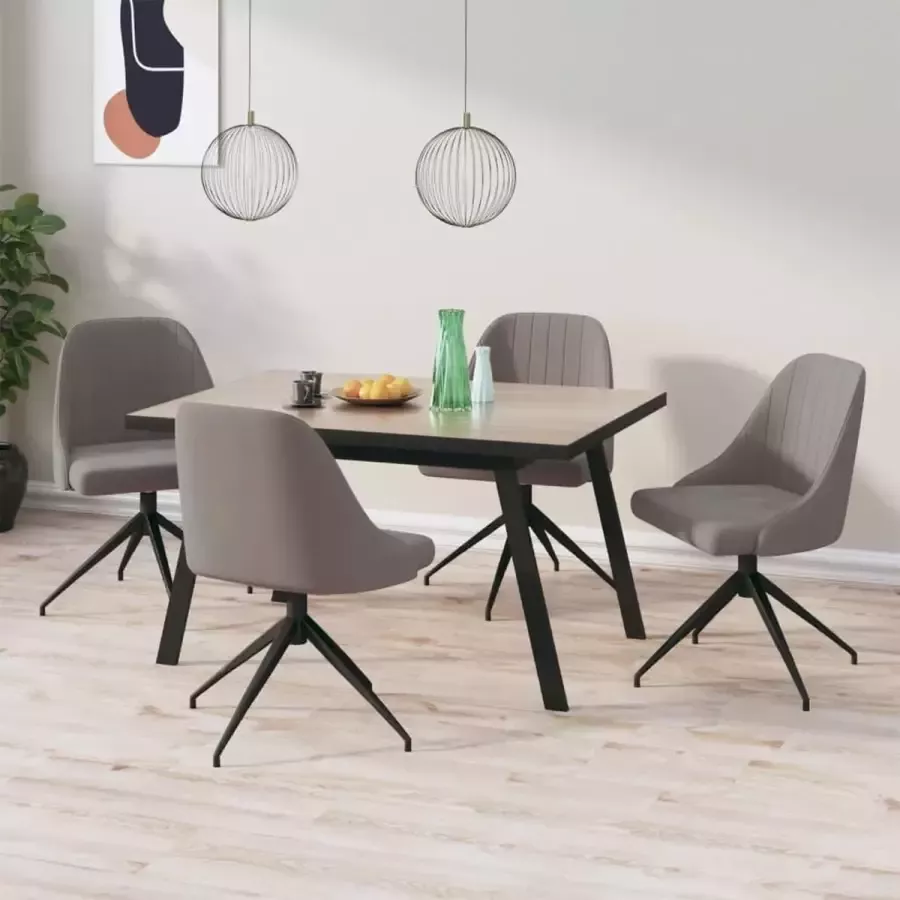 ForYou Prolenta Premium Eetkamerstoelen 4 st fluweel lichtgrijs