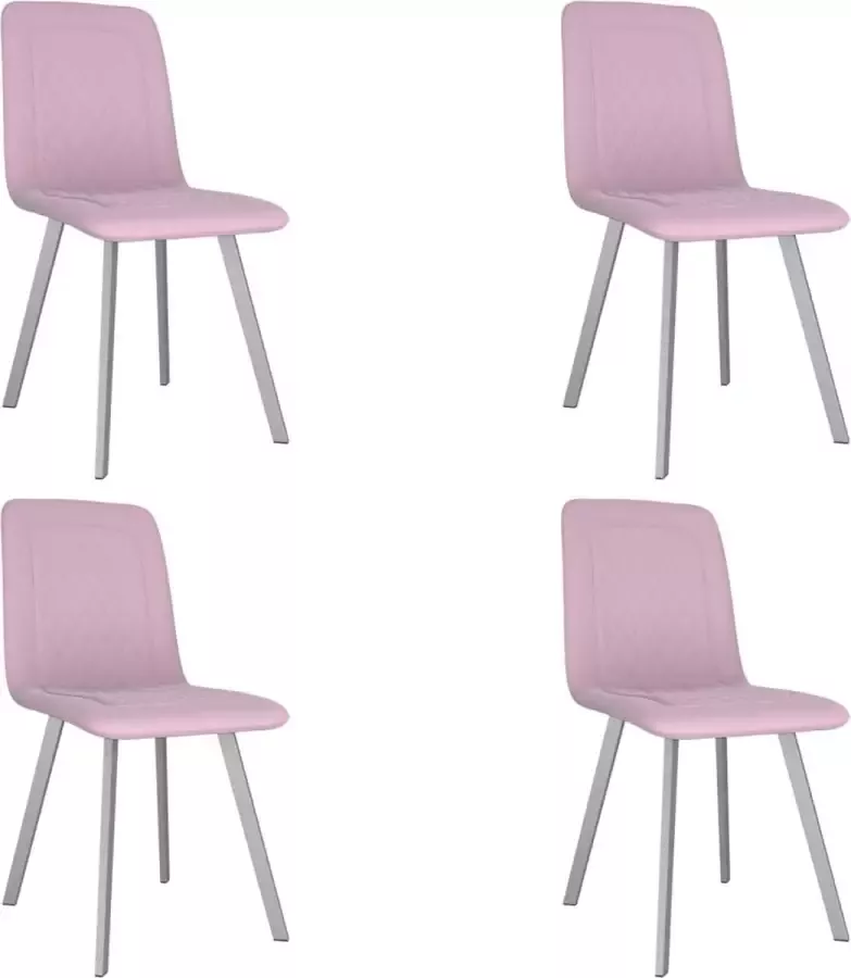 ForYou Prolenta Premium Eetkamerstoelen 4 st fluweel roze - Foto 3