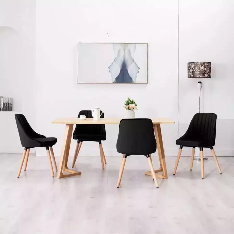 ForYou Prolenta Premium Eetkamerstoelen 4 st fluweel zwart