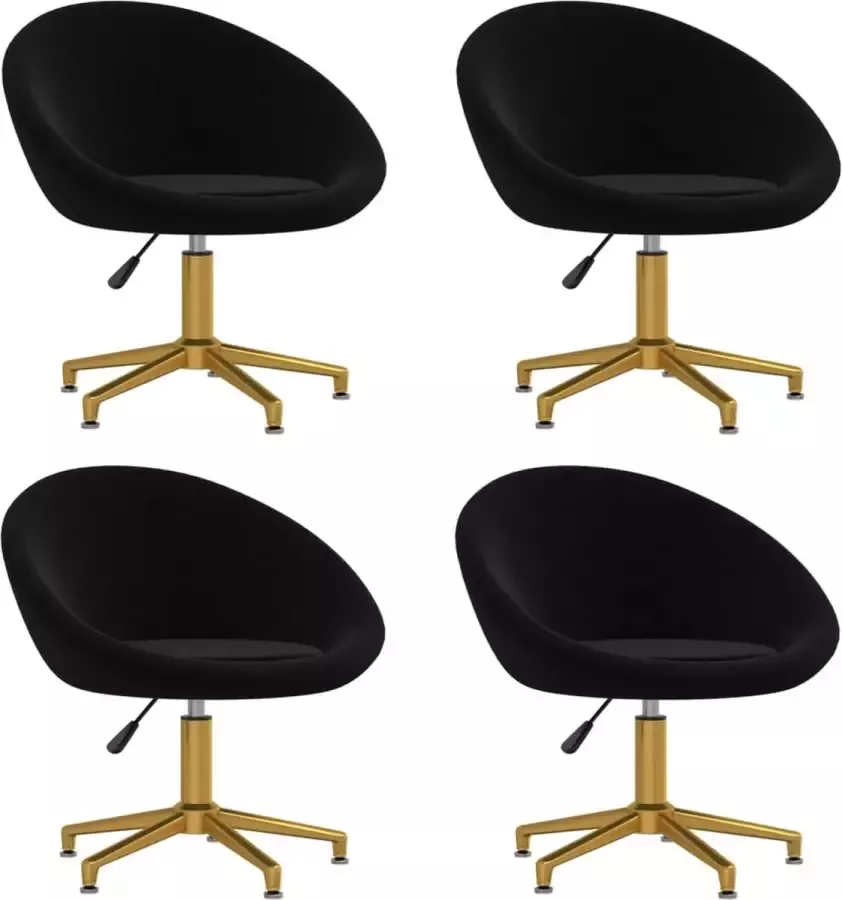 ForYou Prolenta Premium Eetkamerstoelen 4 st fluweel zwart - Foto 6