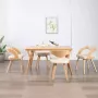 ForYou Prolenta Premium Eetkamerstoelen 4 st gebogen hout en kunstleer crème - Thumbnail 1