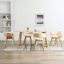 ForYou Prolenta Premium Eetkamerstoelen 4 st gebogen hout en kunstleer crème - Thumbnail 7