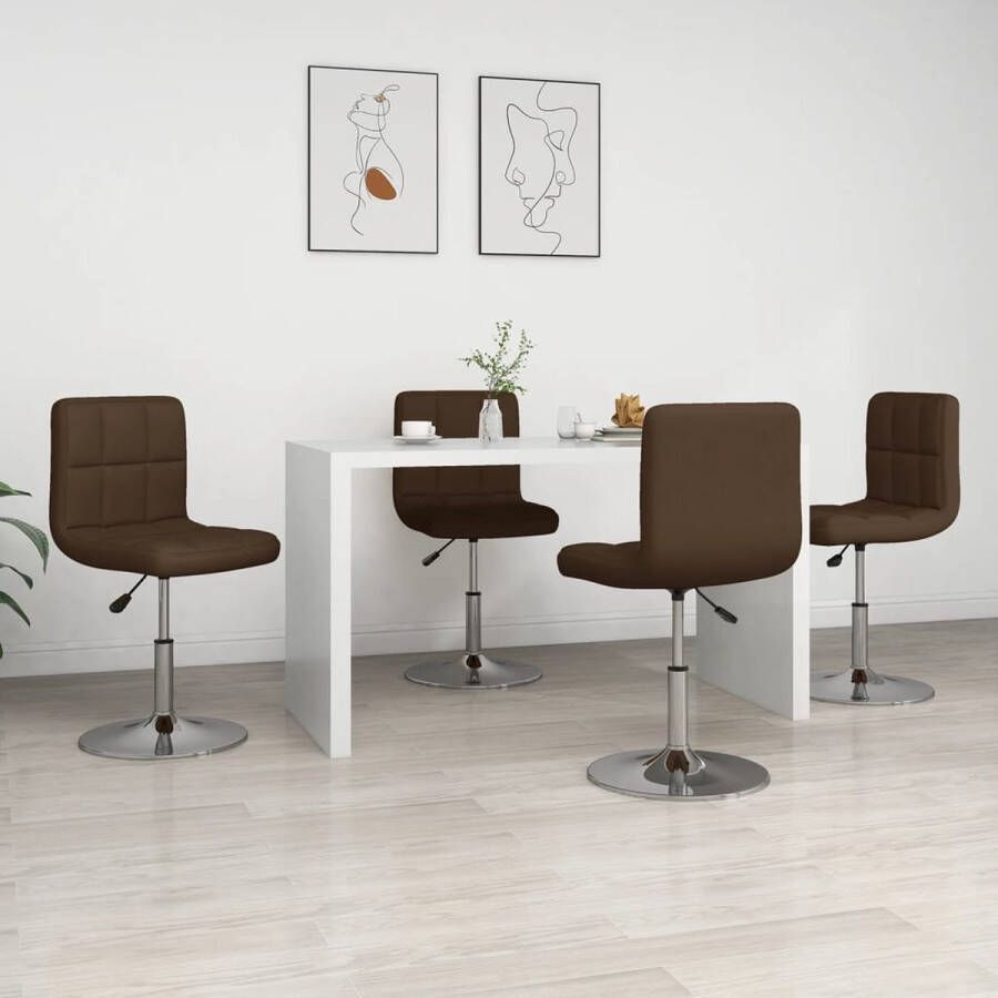 Prolenta Premium Eetkamerstoelen 4 st kunstleer bruin