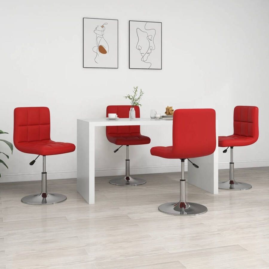 ForYou Prolenta Premium Eetkamerstoelen 4 st kunstleer wijnrood - Foto 1