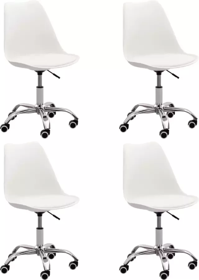 Prolenta Premium Eetkamerstoelen 4 st kunstleer wit