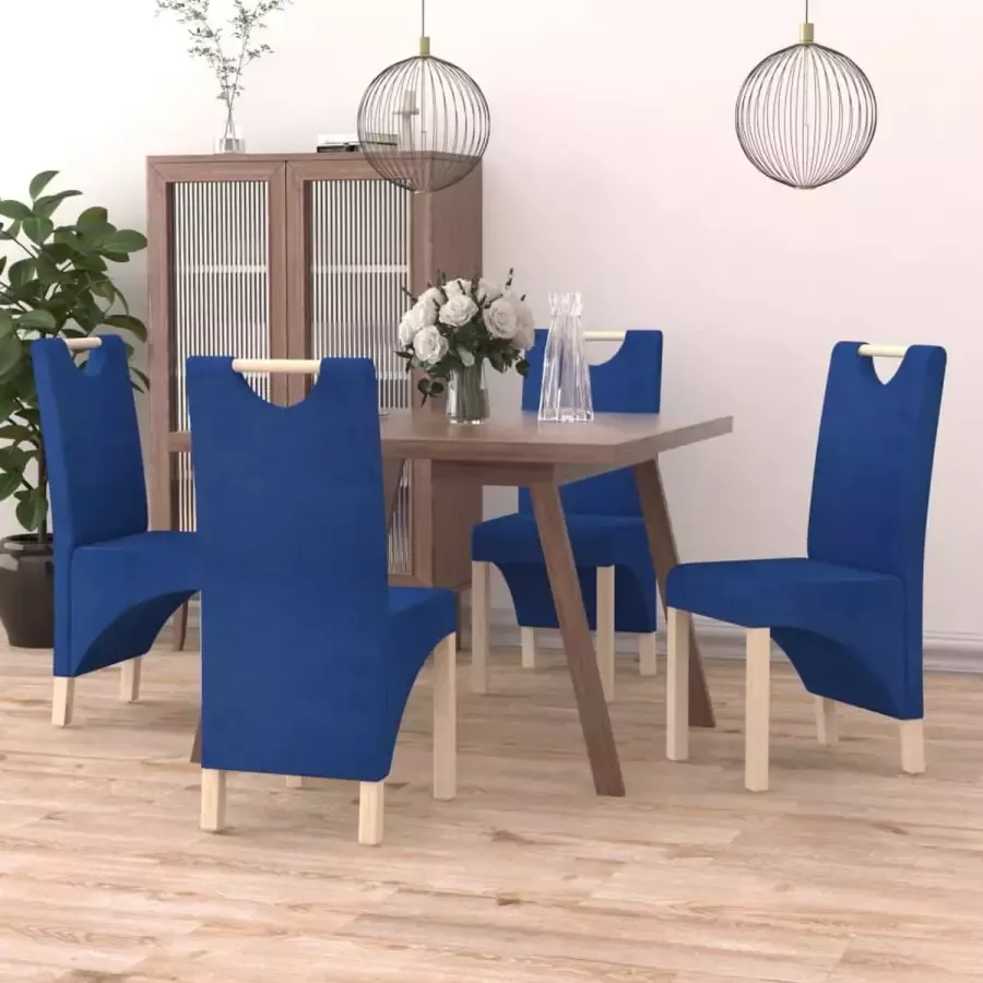 Prolenta Premium Eetkamerstoelen 4 st stof blauw