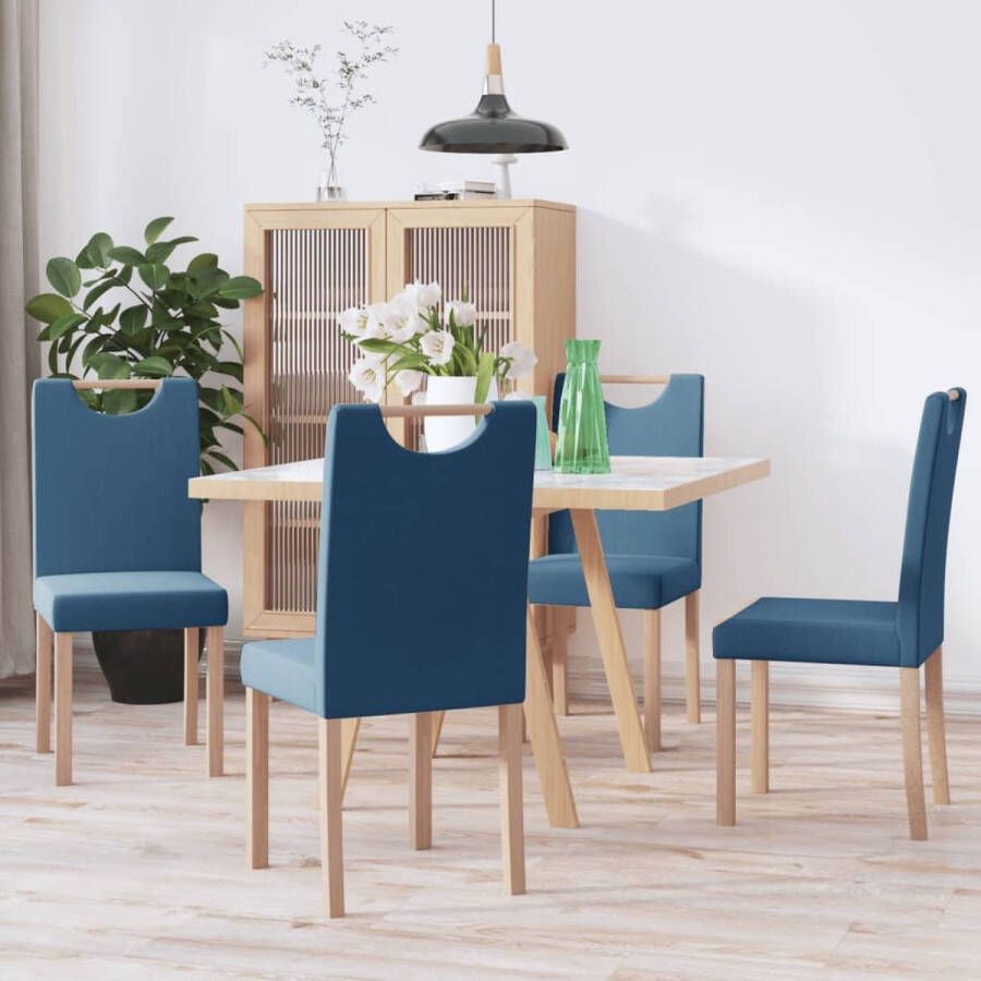 Prolenta Premium Eetkamerstoelen 4 st stof blauw