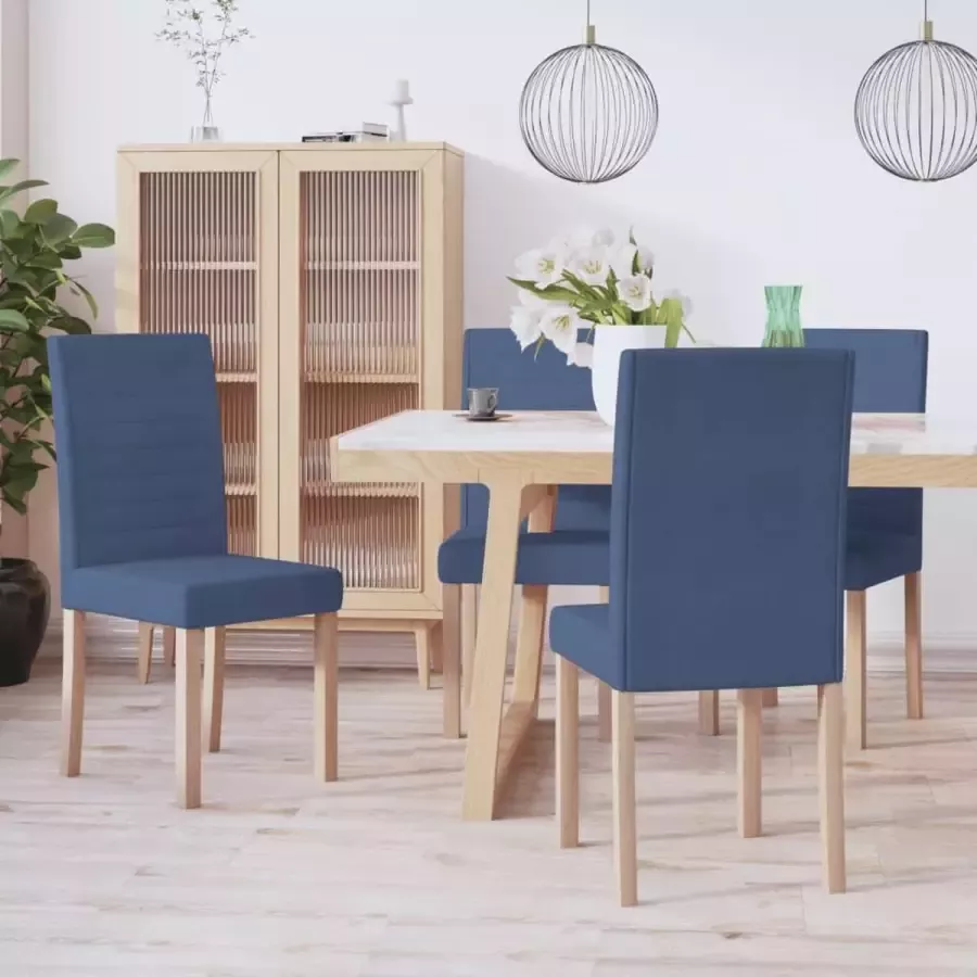 Prolenta Premium Eetkamerstoelen 4 st stof blauw