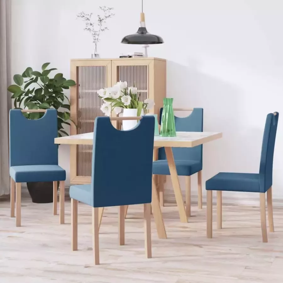ForYou Prolenta Premium Eetkamerstoelen 4 st stof blauw - Foto 5