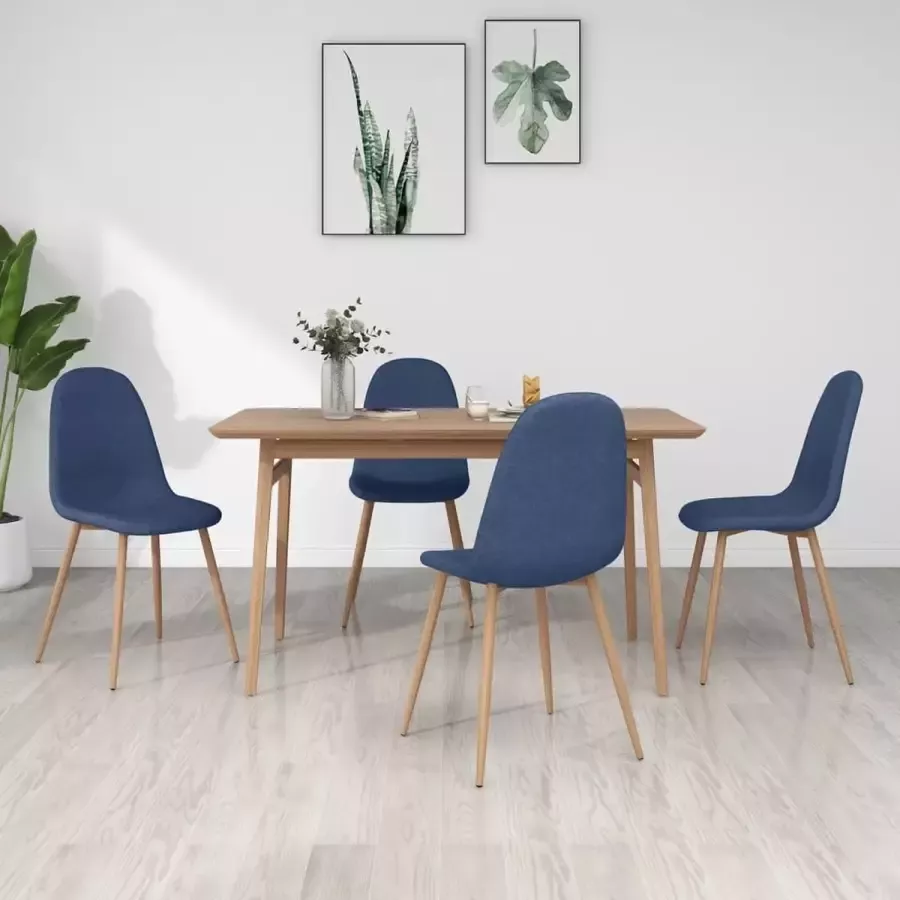 Prolenta Premium Eetkamerstoelen 4 st stof blauw