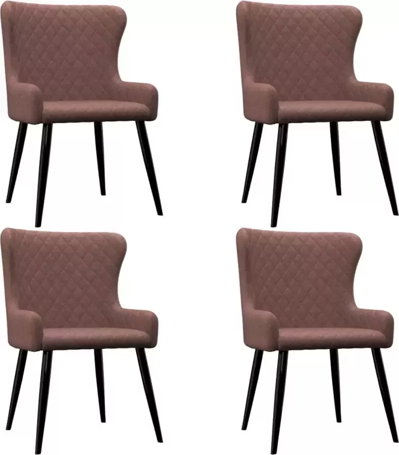 ForYou Prolenta Premium Eetkamerstoelen 4 st stof bruin - Foto 15