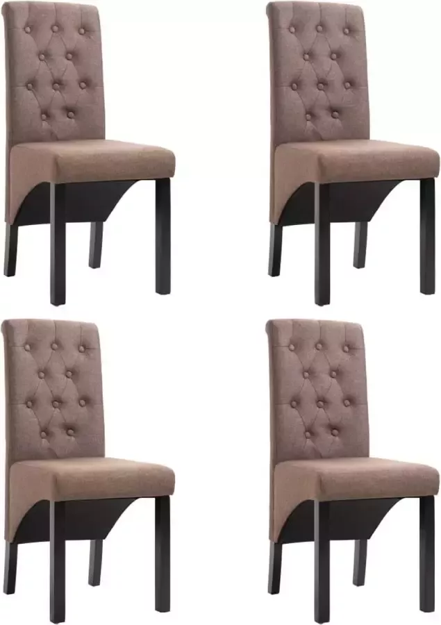 ForYou Prolenta Premium Eetkamerstoelen 4 st stof bruin - Foto 17
