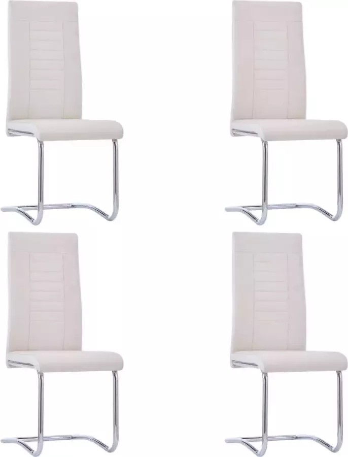 ForYou Prolenta Premium Eetkamerstoelen 4 st stof crème - Foto 9