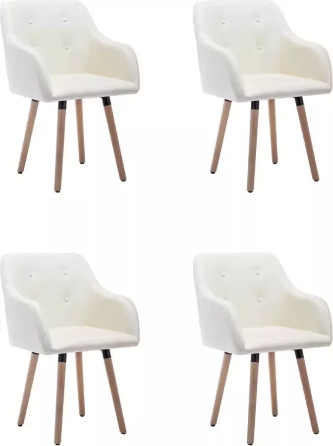 ForYou Prolenta Premium Eetkamerstoelen 4 st stof crème - Foto 11