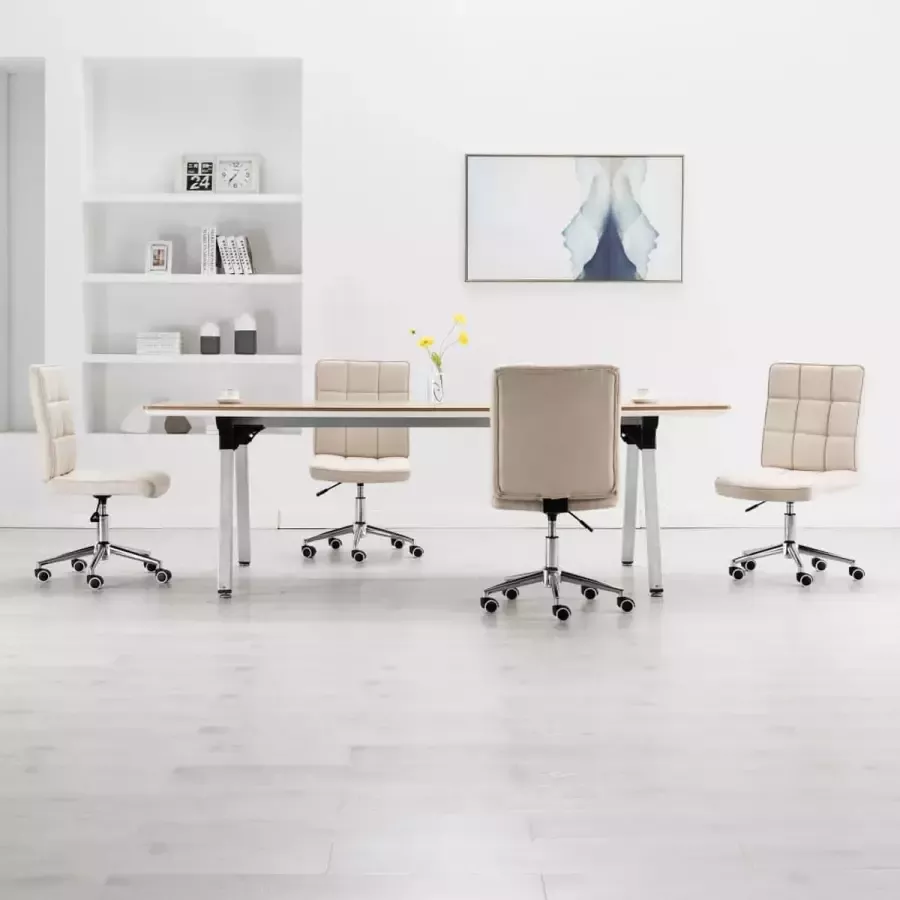 Prolenta Premium Eetkamerstoelen 4 st stof crème